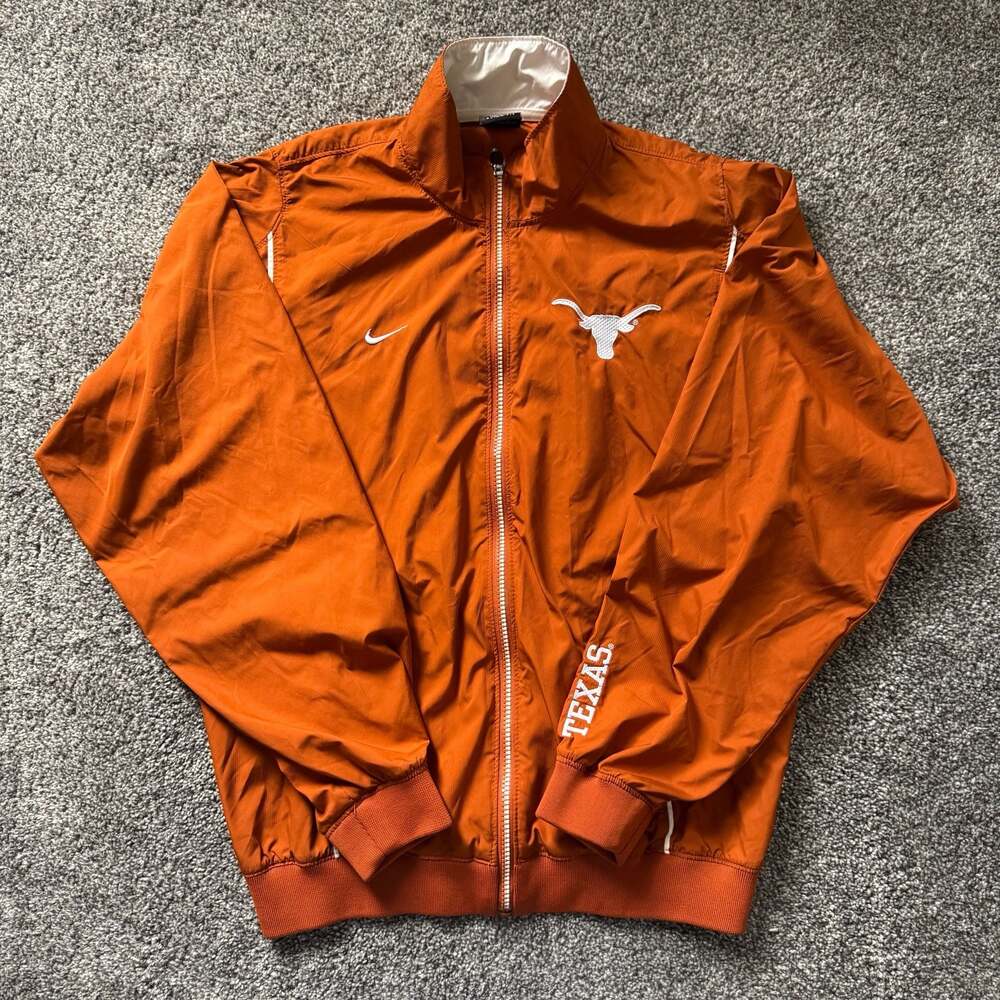 Nike Team Texas Longhorns Clima-FIT Full Zip Windbreaker Jacket Burnt Orange XS